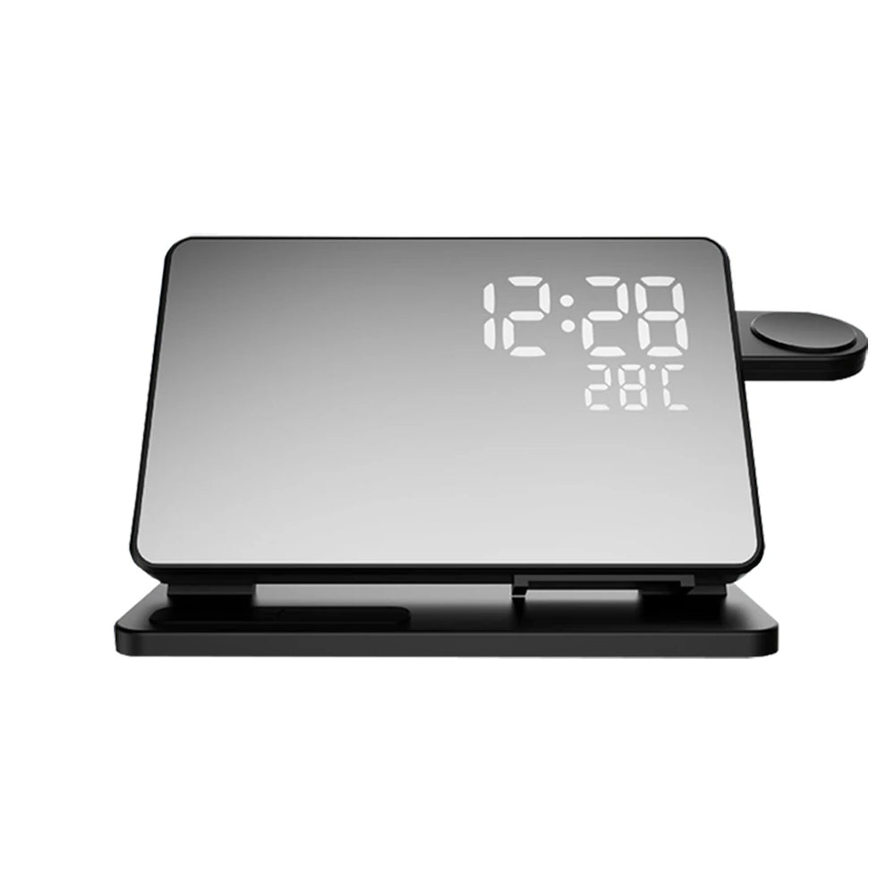 3-in-1 Snellader Station | Premium Draadloze Snellader Docking Station met Alarmklok | voor Apple iPhone, Watch & AirPods