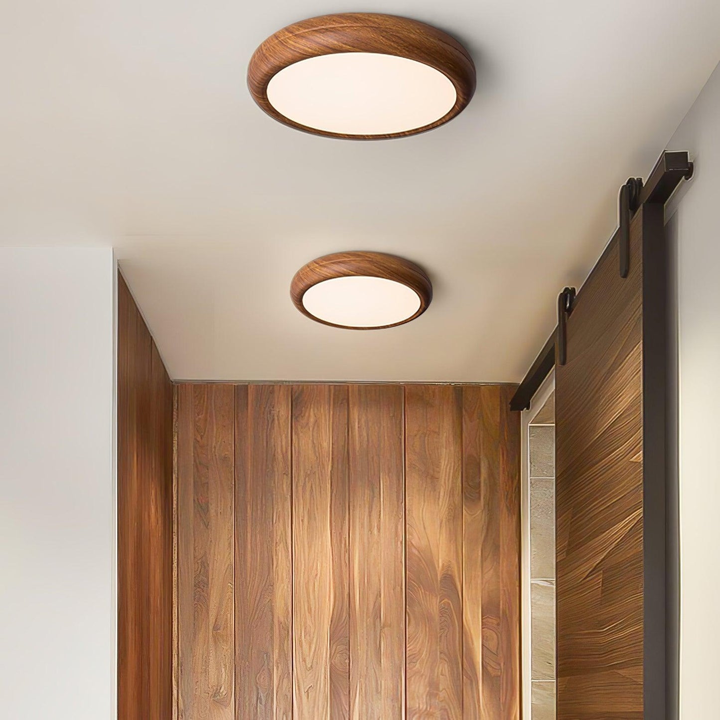 Houten Ronde Plafondlamp