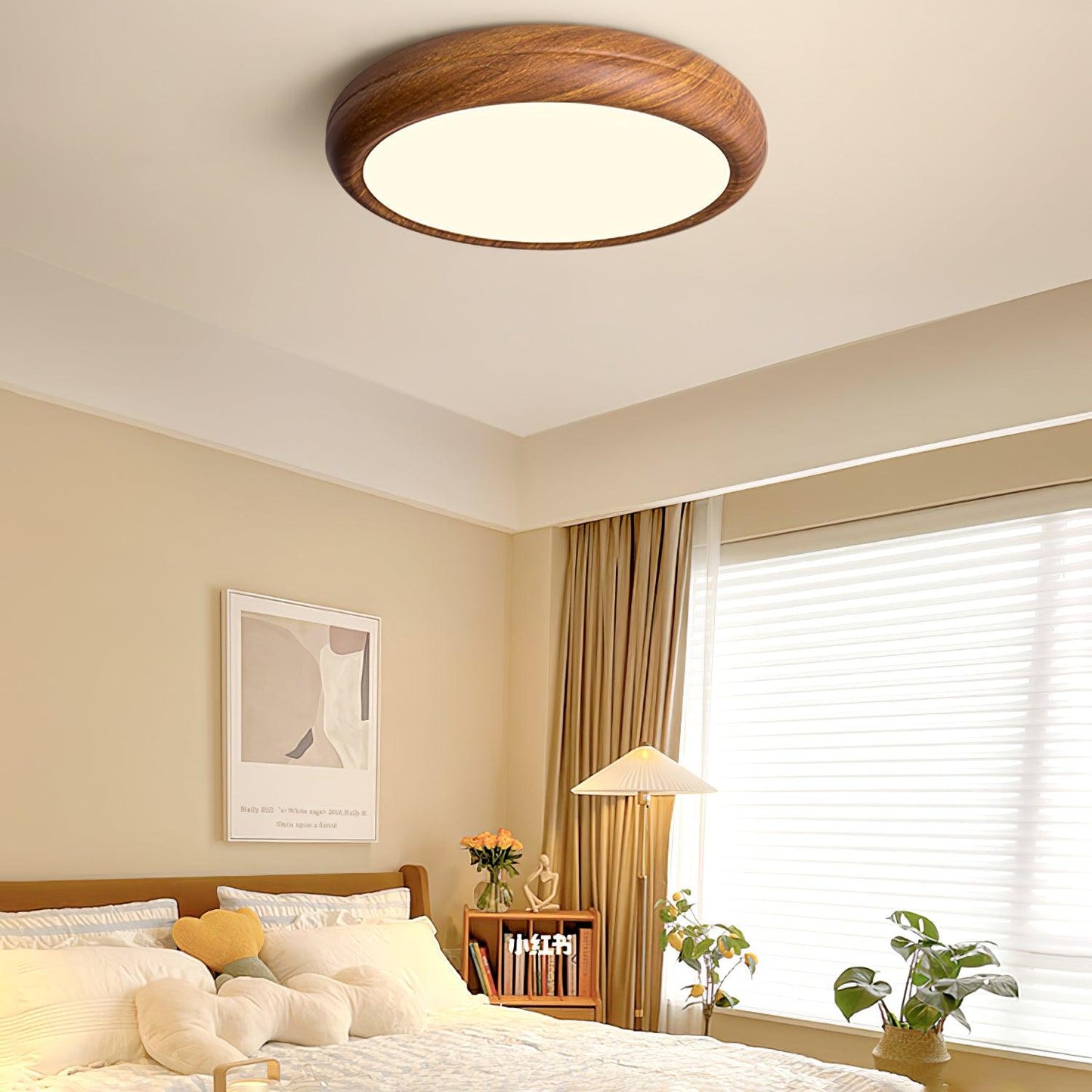 Houten Ronde Plafondlamp