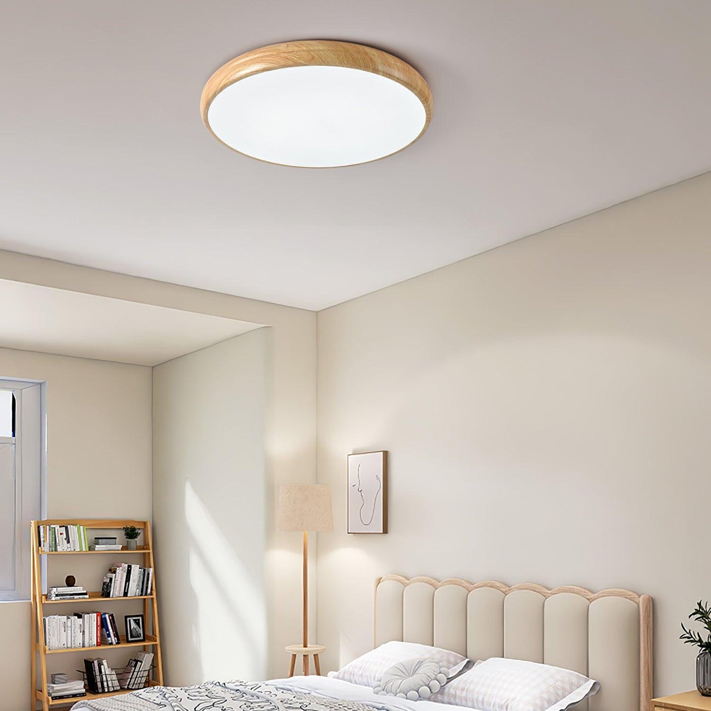 Houten Ronde Plafondlamp