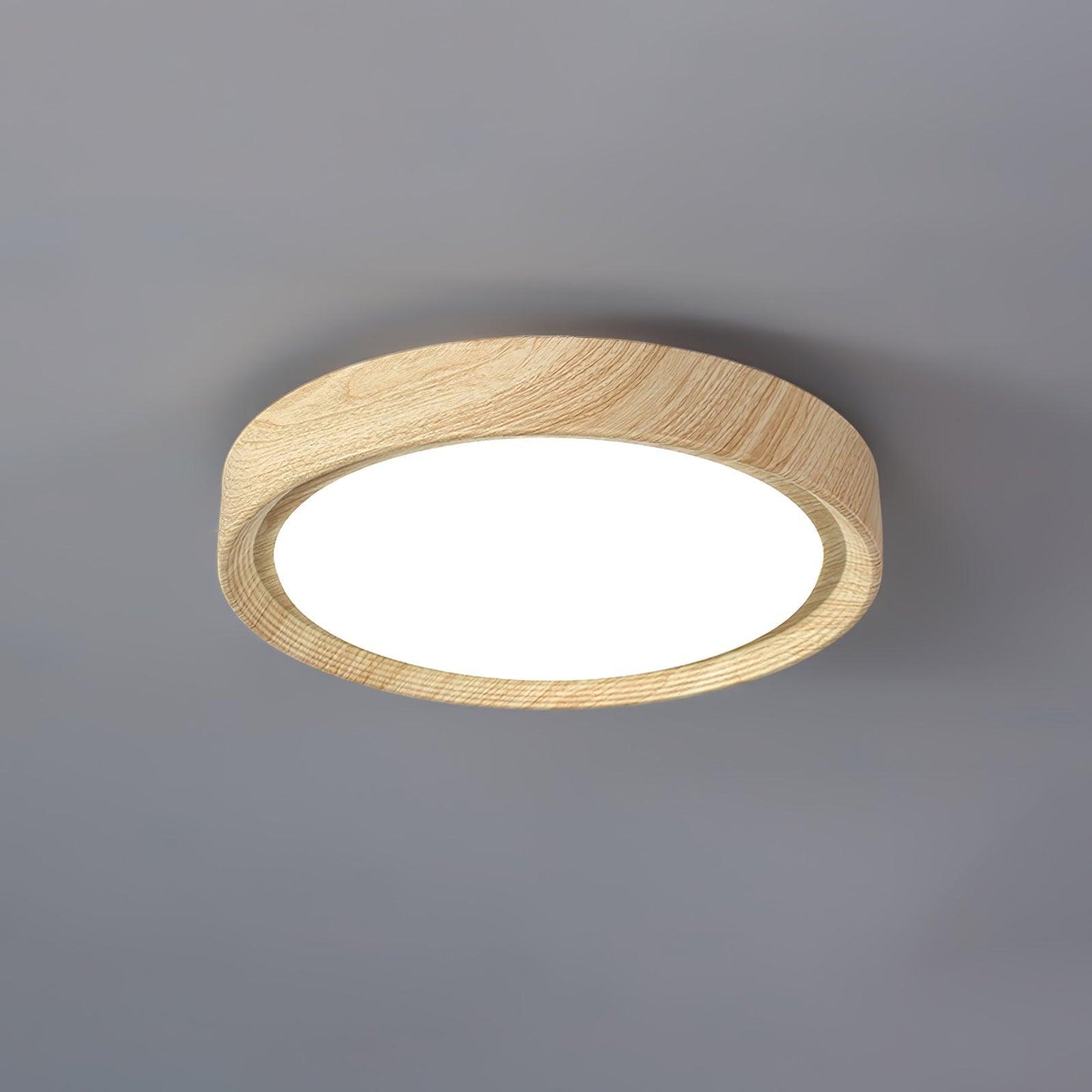 Houten Ronde Plafondlamp
