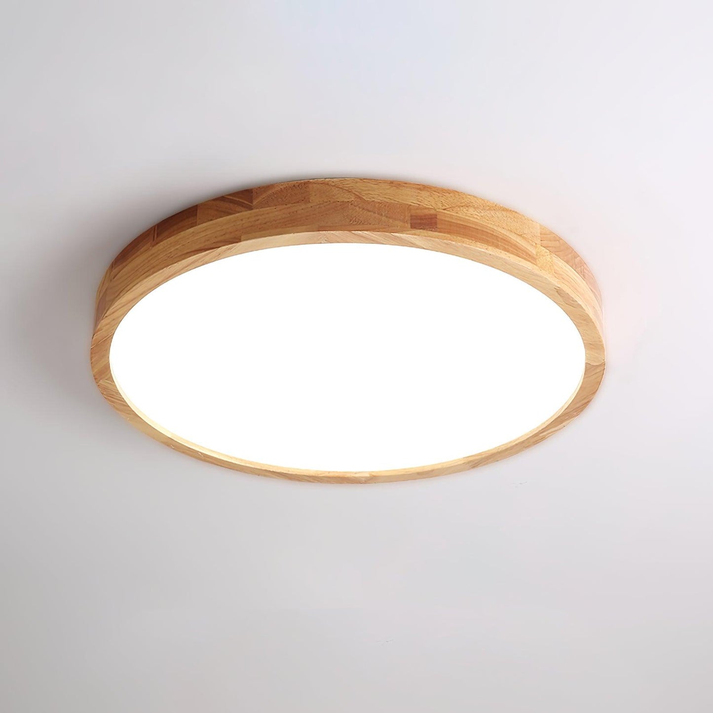 Moderne Noordse Ronde Houten LED Plafondlamp 1-Licht
