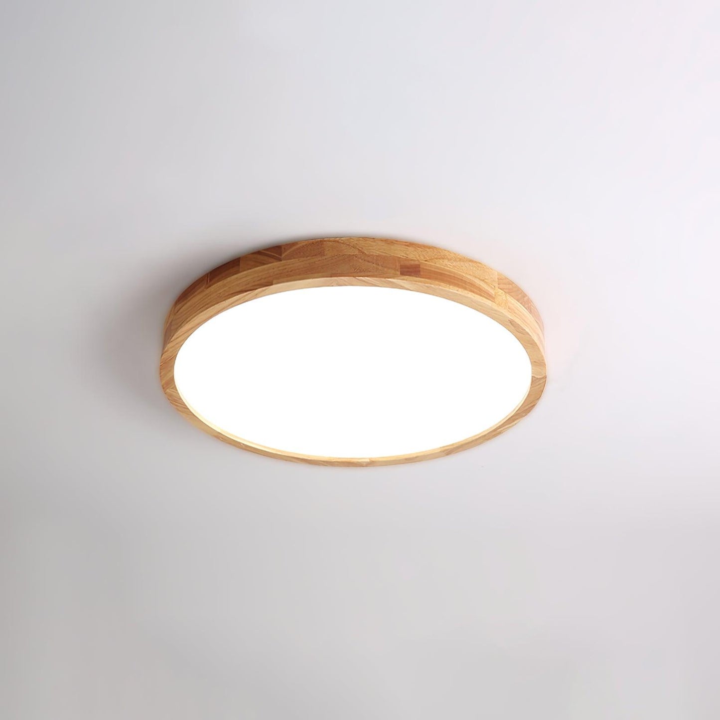 Moderne Noordse Ronde Houten LED Plafondlamp 1-Licht