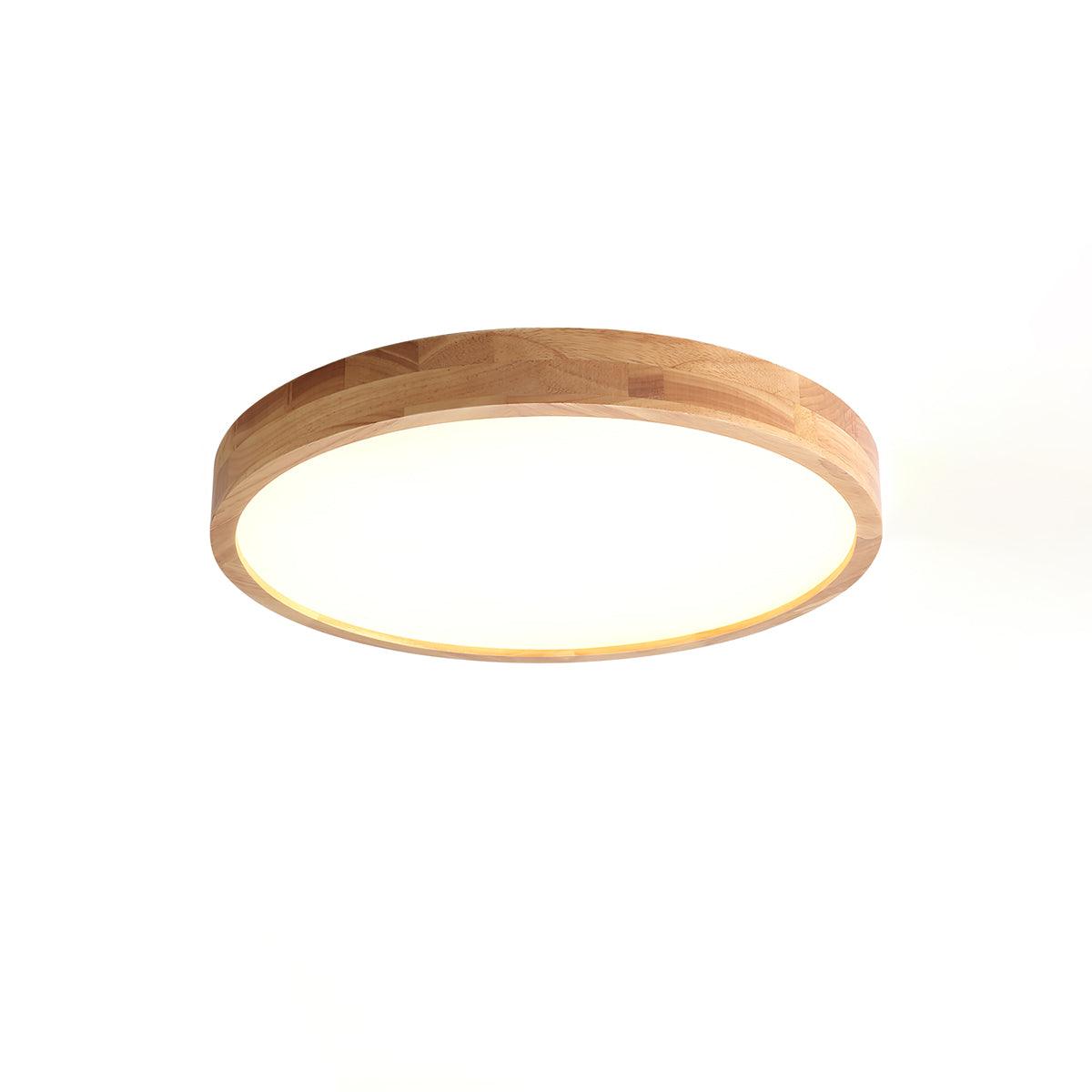 Moderne Noordse Ronde Houten LED Plafondlamp 1-Licht