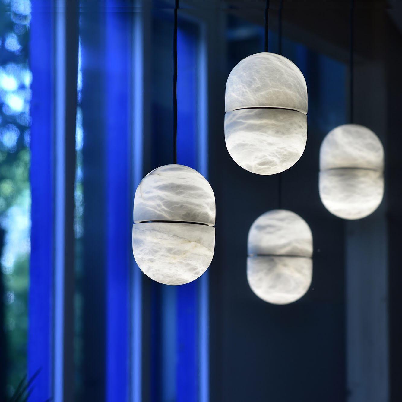 Strata Albast Hanglamp Capsule-Vorm