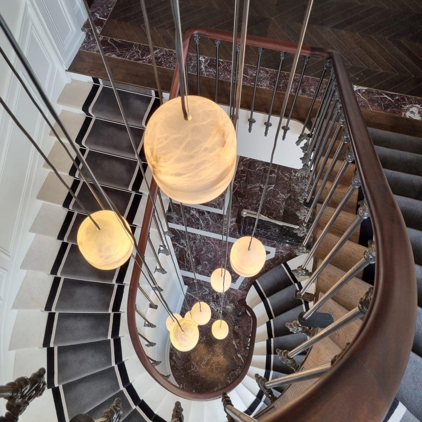 Strata Albast Hanglamp Capsule-Vorm