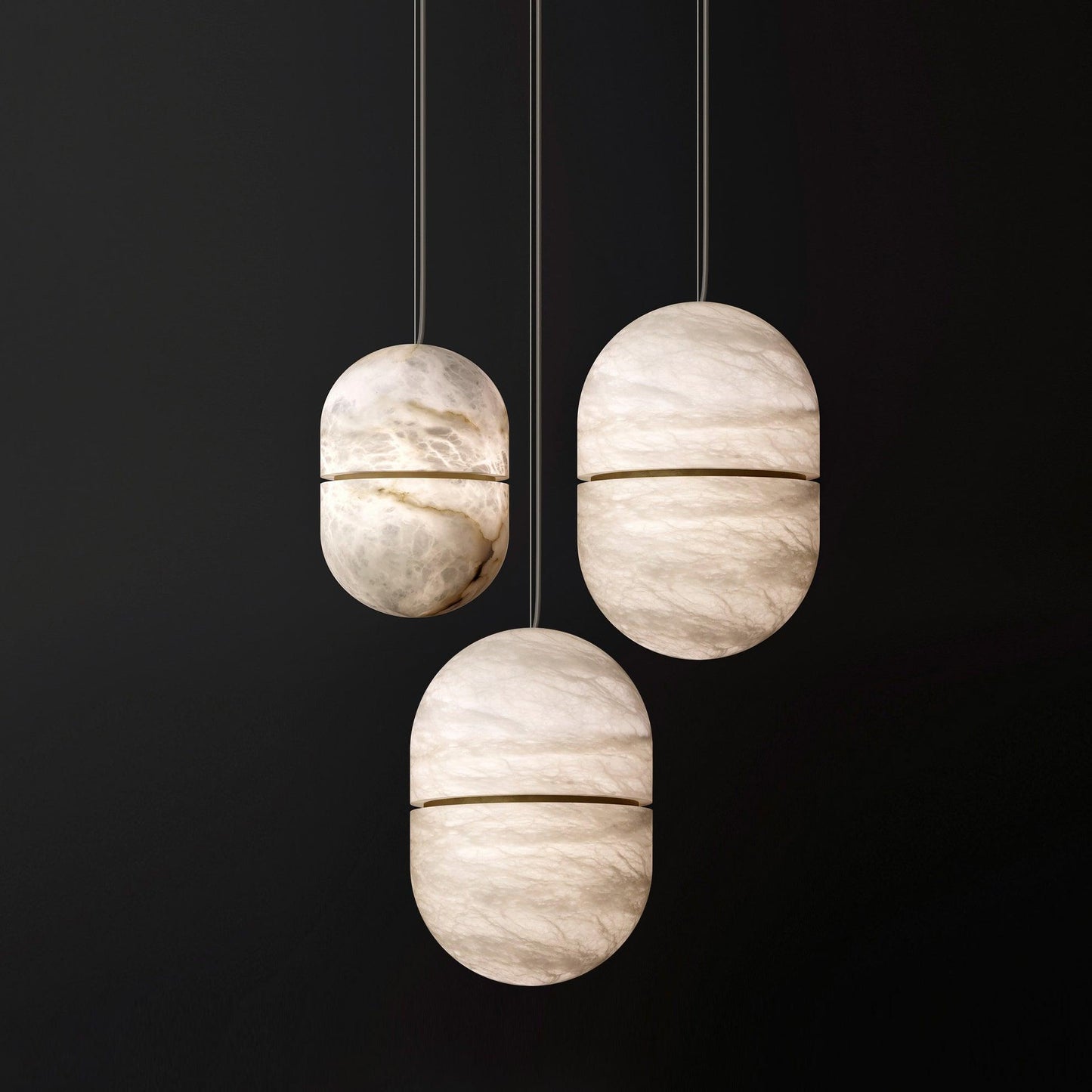 Strata Albast Hanglamp Capsule-Vorm