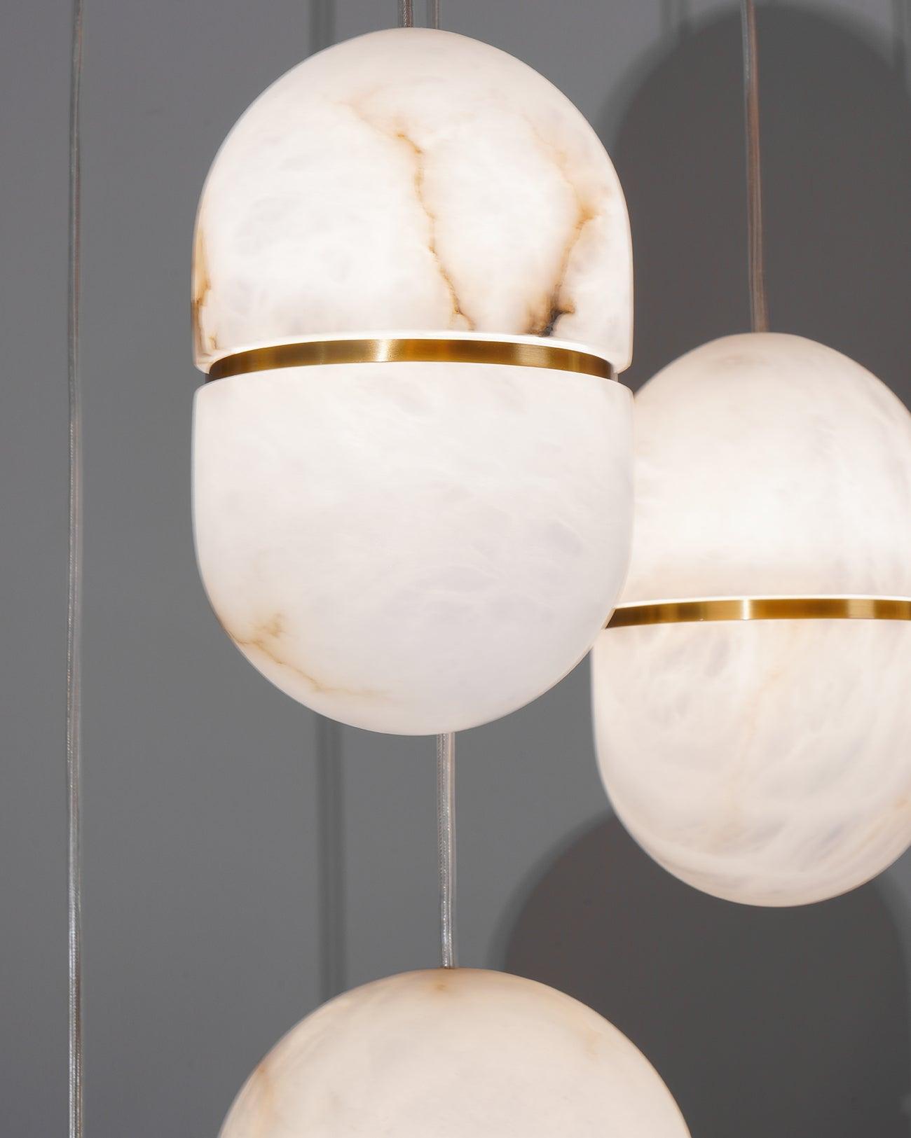 Strata Albast Hanglamp Capsule-Vorm