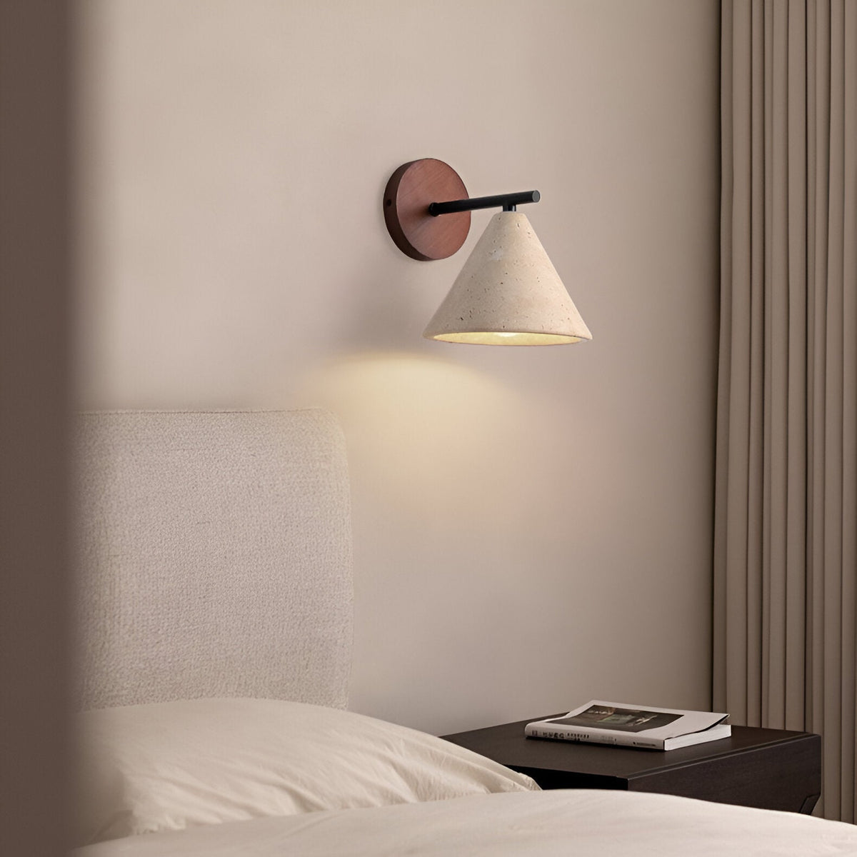 Geel Travertijn Kegelvormige LED Wandlamp