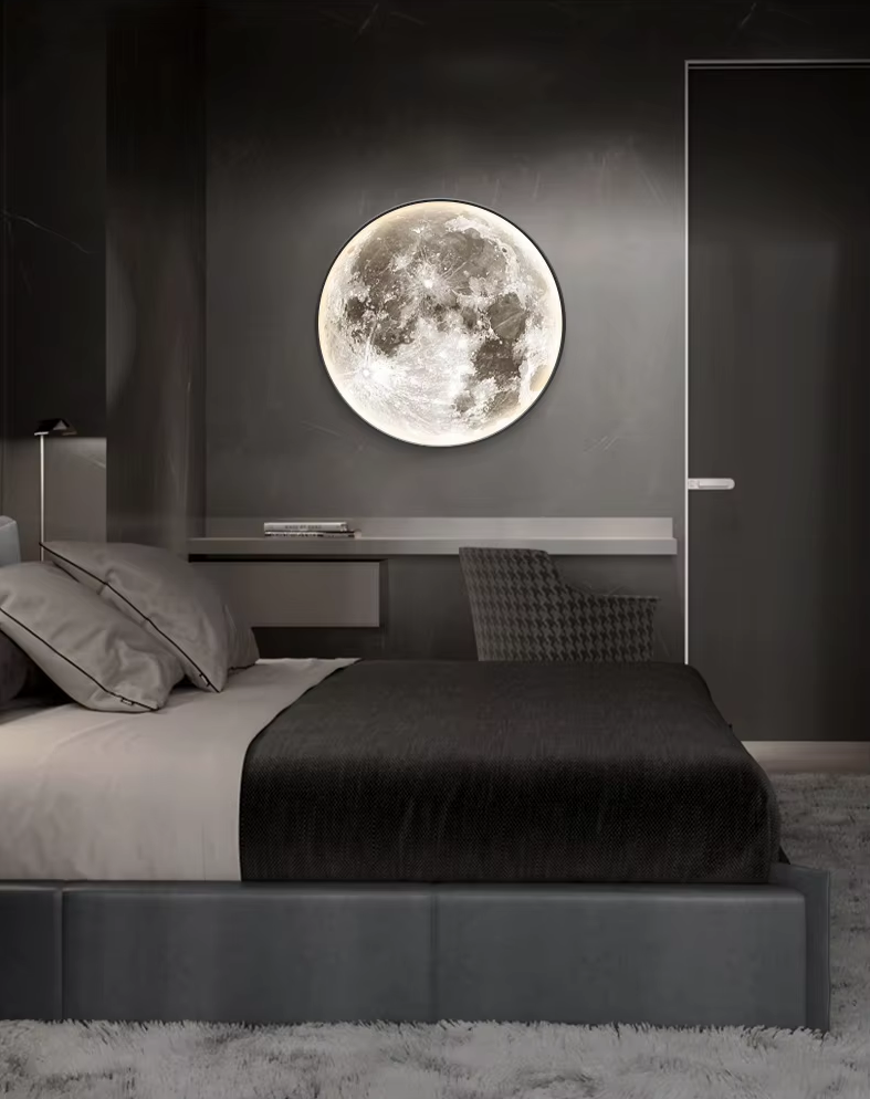 Decoratieve LED wandlamp in de vorm van een maan