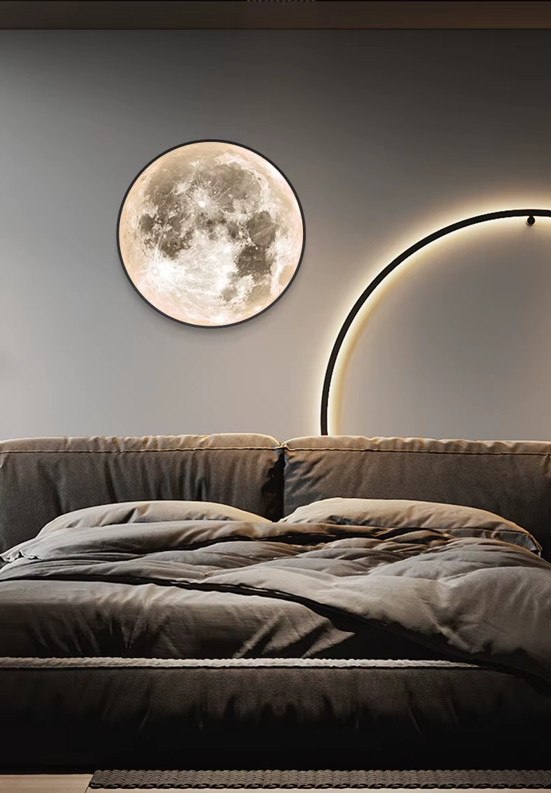 Decoratieve LED wandlamp in de vorm van een maan