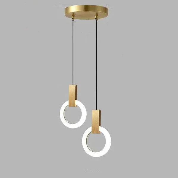 Moderne LED hanglamp met gouden ring