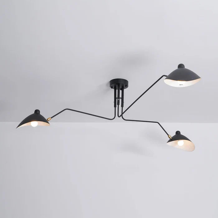Zwarte plafondlamp met draaibare armen – modern design
