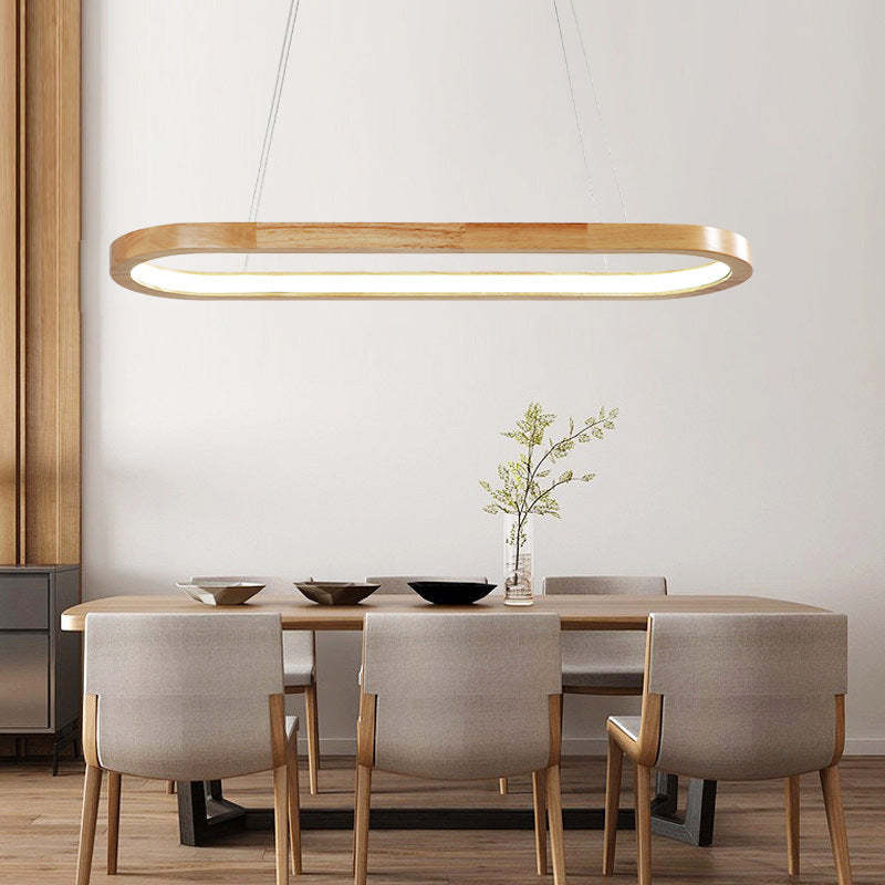 Veon Hedendaagse Ovale Houten Hanglamp