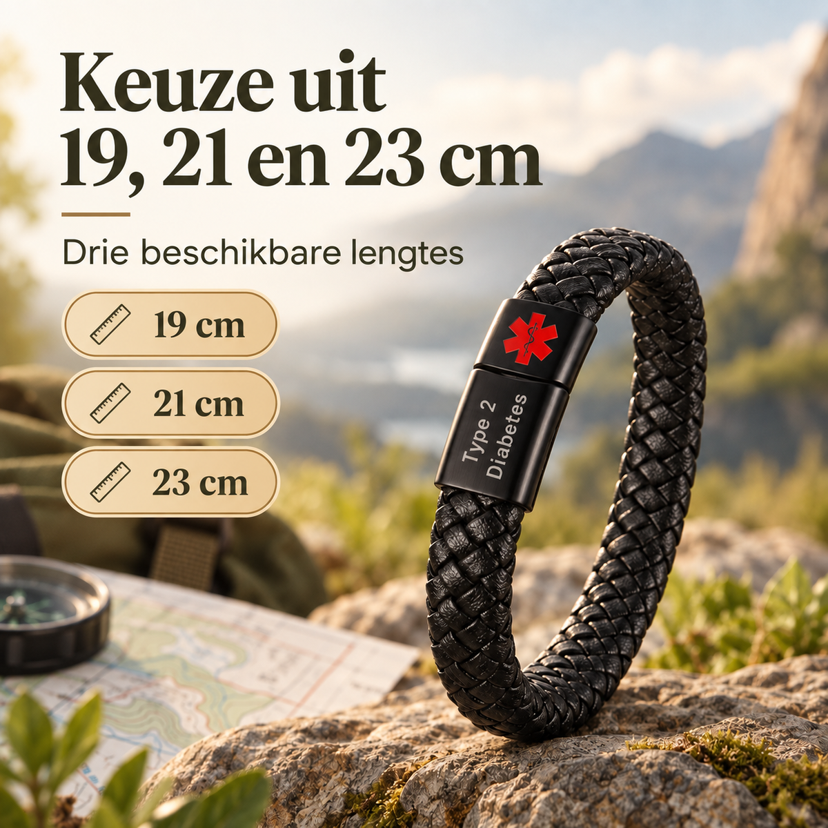 Custom AlertBand | Medische ID Armband voor Sporters & Outdoorliefhebbers
