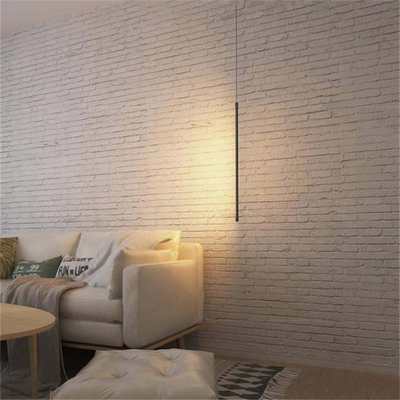 Erix Minimalistische Lineaire Hanglamp Bedside, Zwart