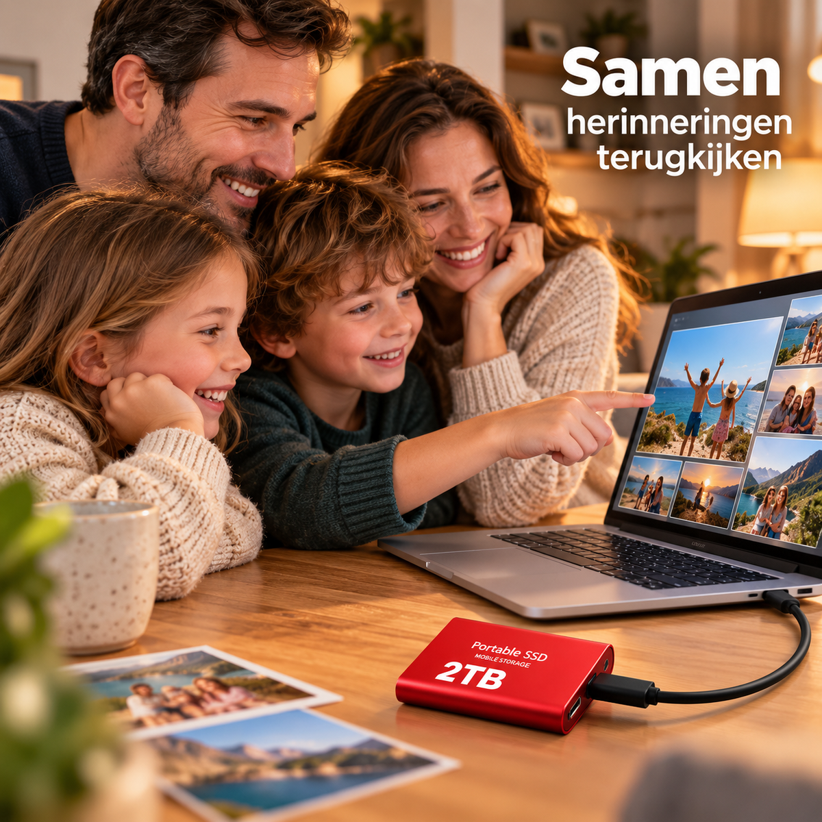 DataSprint Externe SSD 2TB voor Foto’s & Familieback-up – USB-C Opslag tot 1050 MB/s
