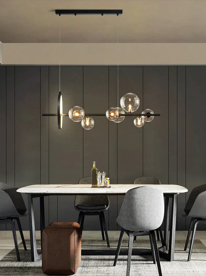 Zafiora – Lineaire LED Kroonluchter Met Glazen Bollen