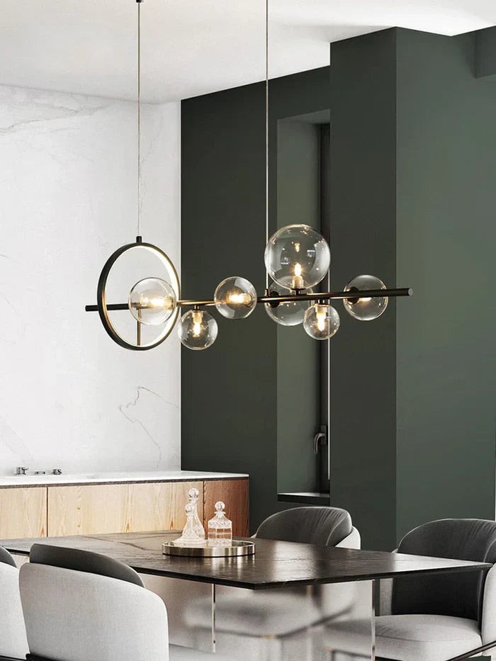 Zafiora – Lineaire LED Kroonluchter Met Glazen Bollen