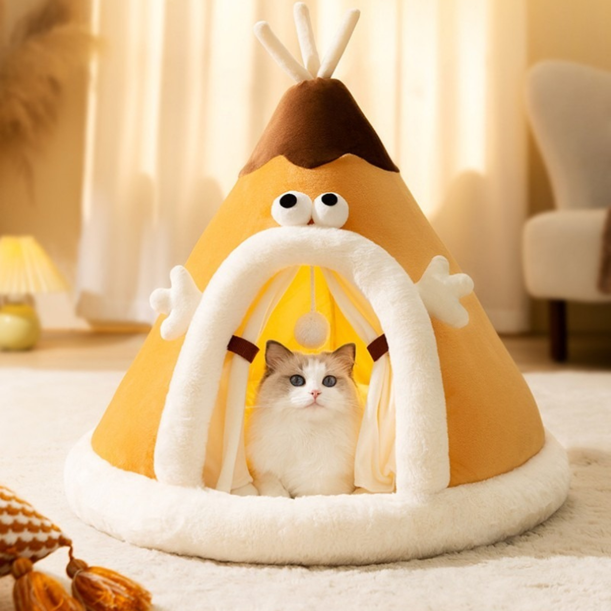 Kattenbed Tent van Zacht Fleece