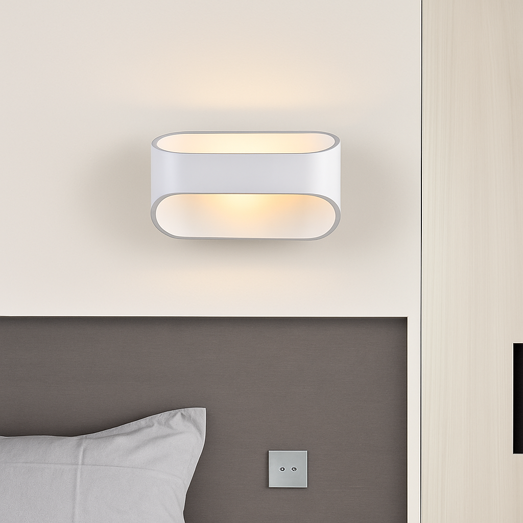 Witte aluminium LED wandlamp met applicatieontwerp