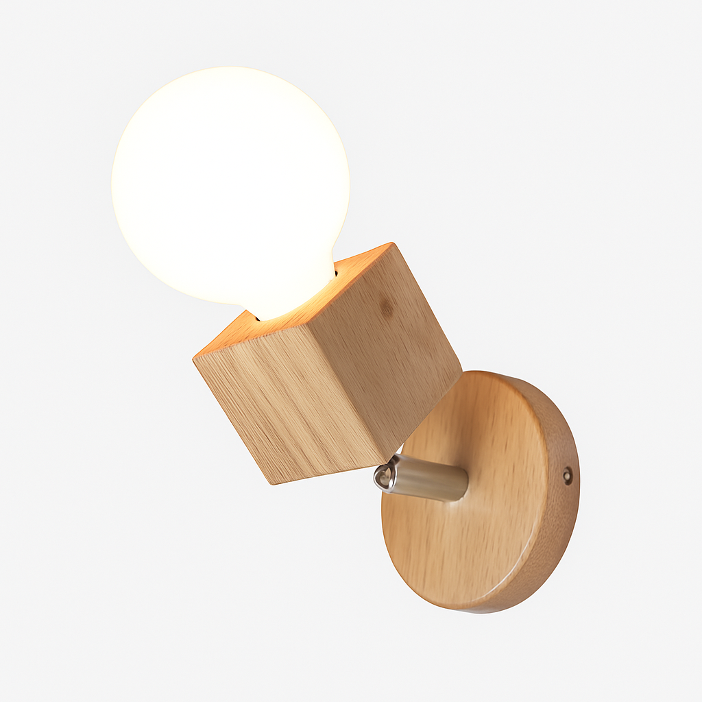Verstelbare wandlamp Eikenhout