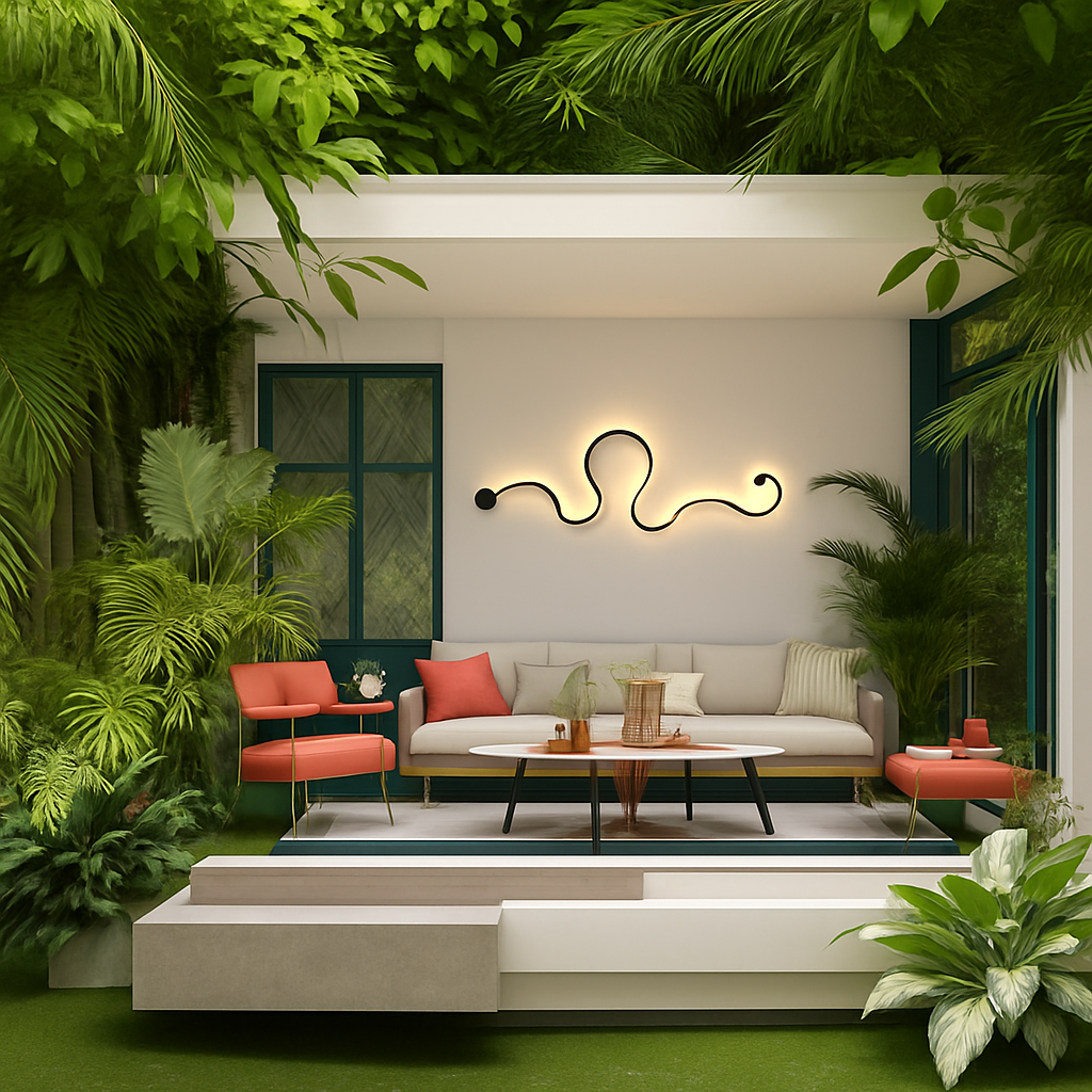 Design wandlamp met LED in art deco stijl