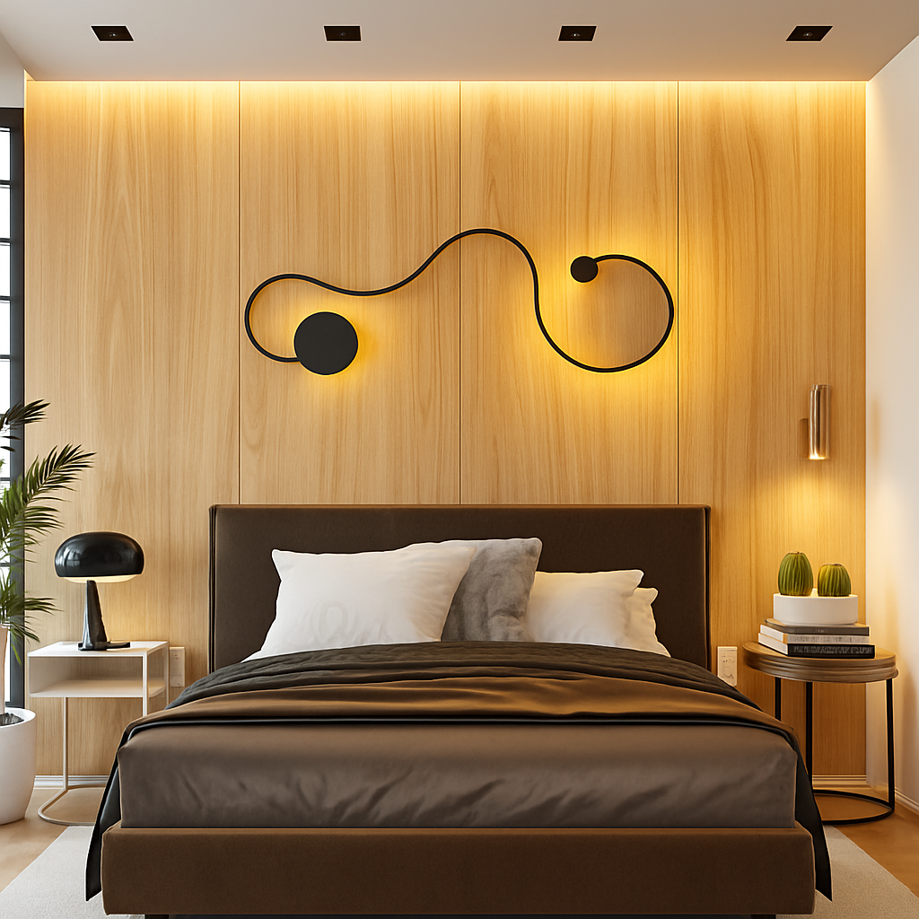 Design wandlamp met LED in art deco stijl