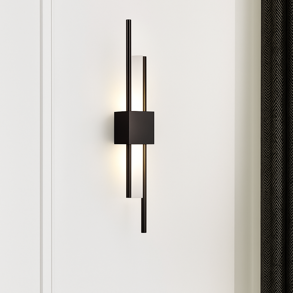 Design LED wandlamp met gouden metalen balk Xeres