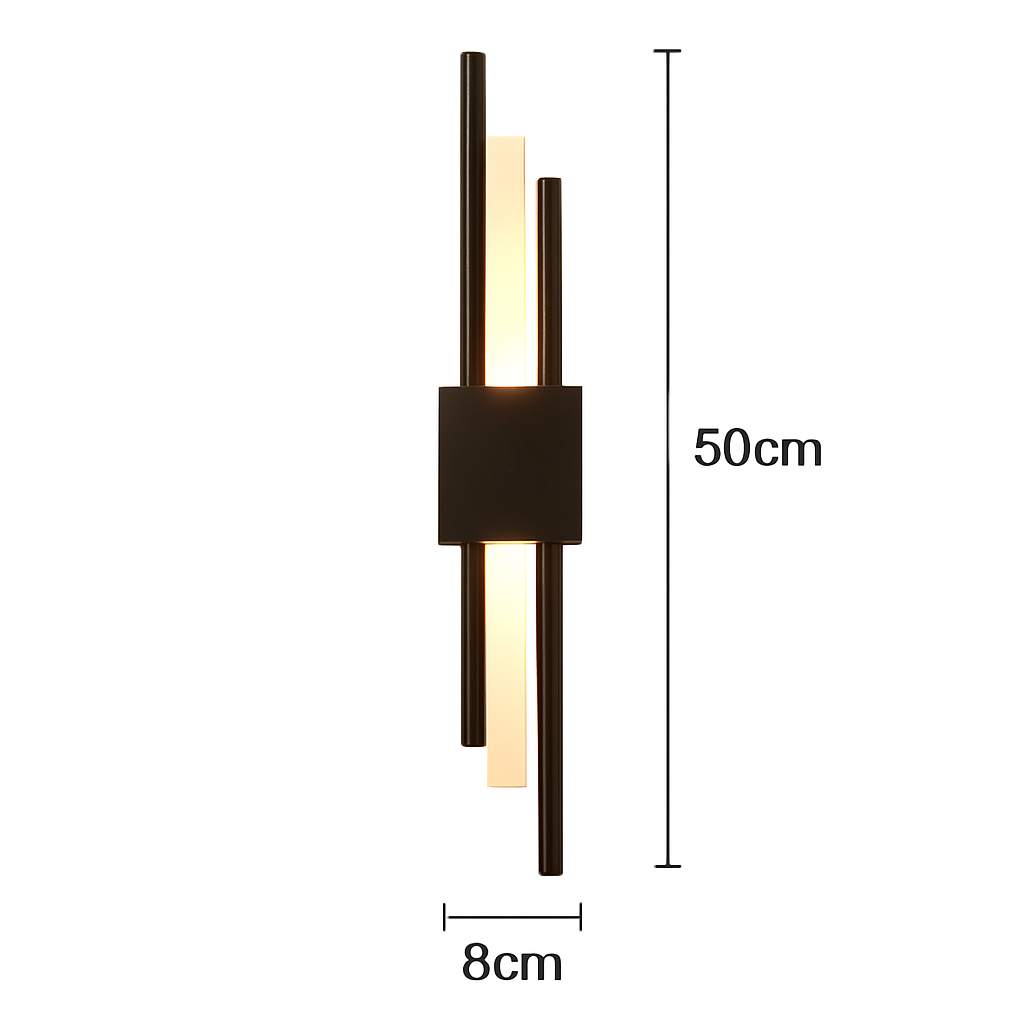 Design LED wandlamp met gouden metalen balk Xeres