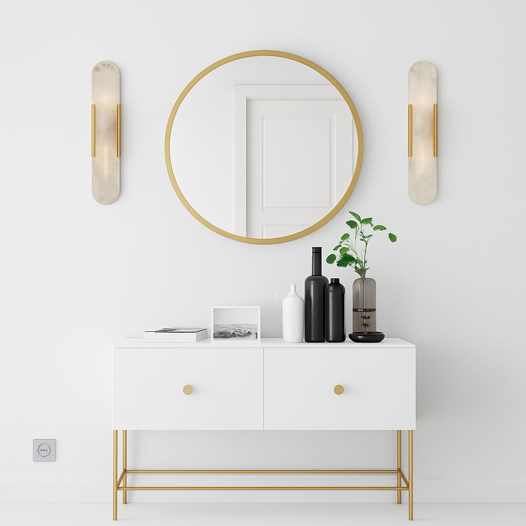 Design LED wandlamp in afgerond marmer stijl Shining