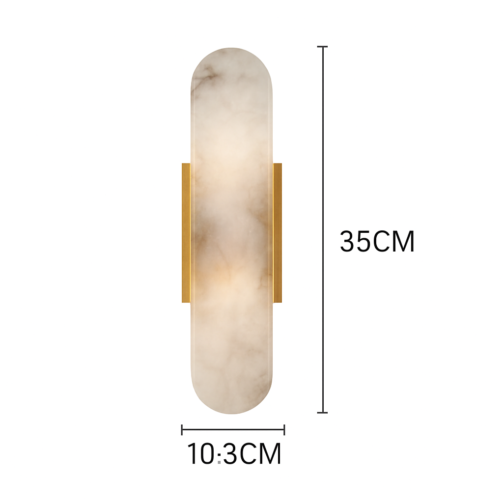 Design LED wandlamp in afgerond marmer stijl Shining