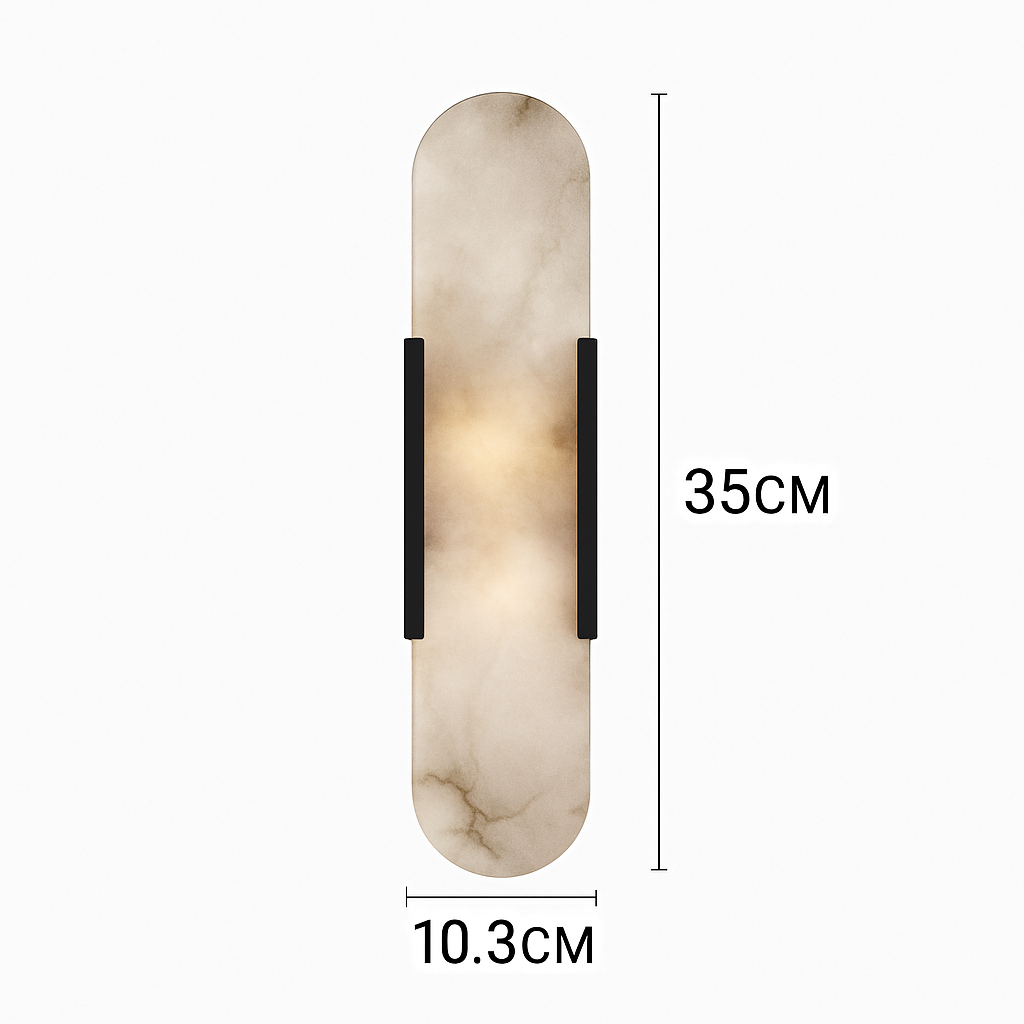 Design LED wandlamp in afgerond marmer stijl Shining