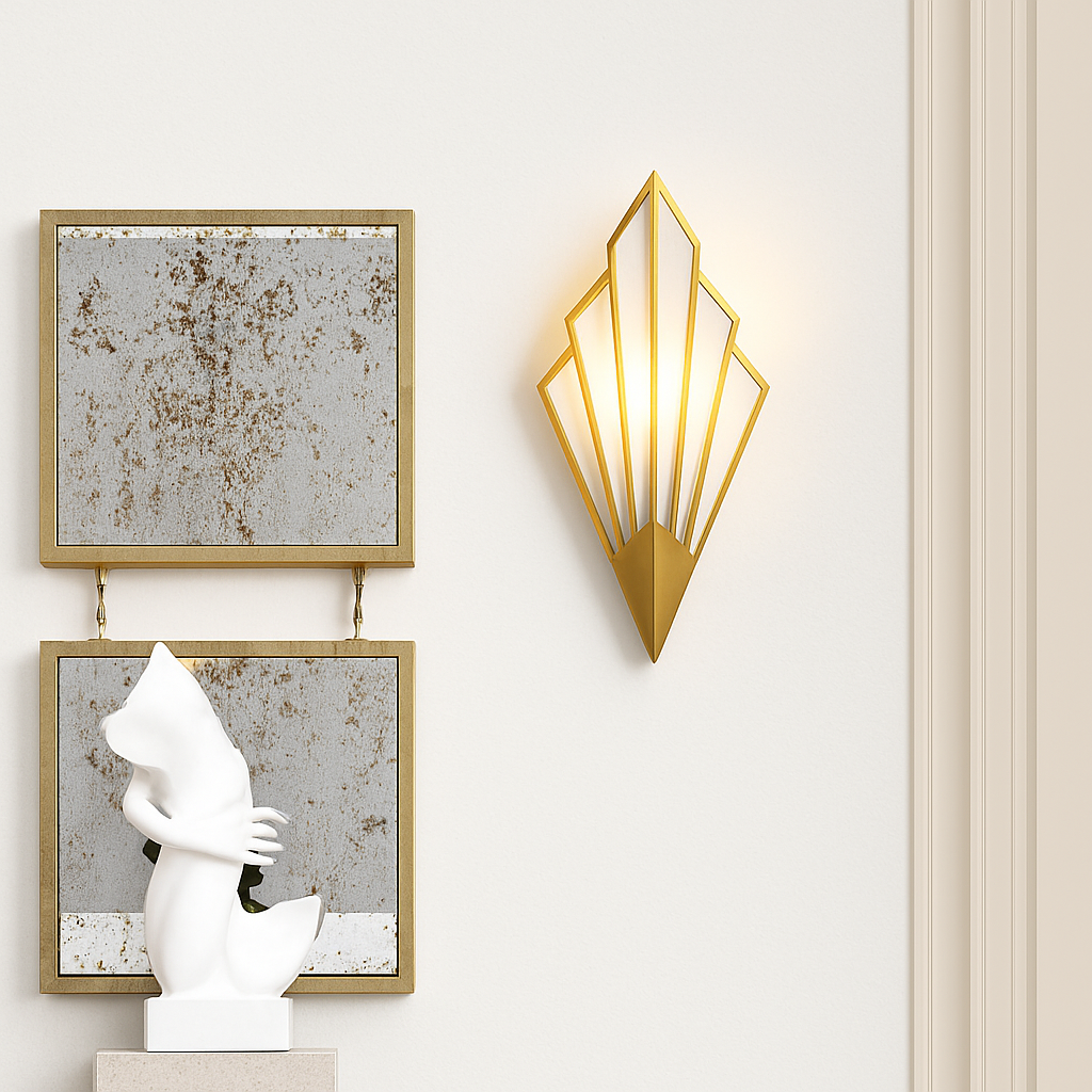 Design wandlamp in driehoekige vorm met gekleurd LED metaal