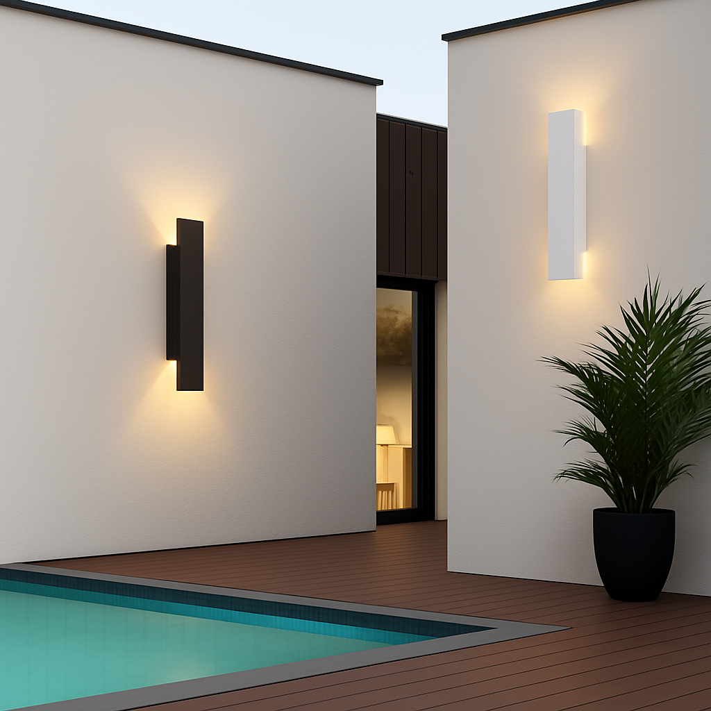 Waterdichte buitenwandlampen met aluminium strip 18W LED zwarte wandlamp slaapkamer buitenverlichting