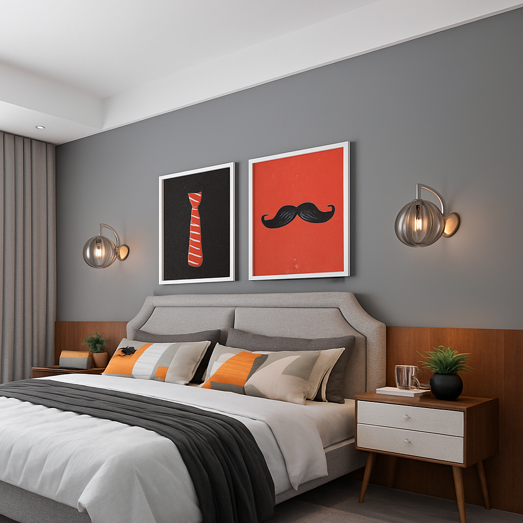 Gouden LED wandlamp met rookglazen bol Scone