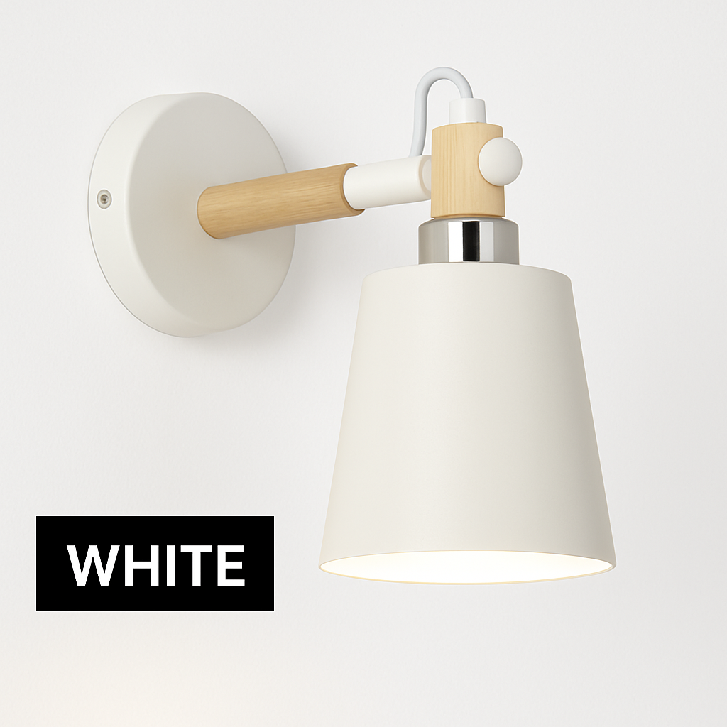 Wandlamp LED van hout en metaal Nordic