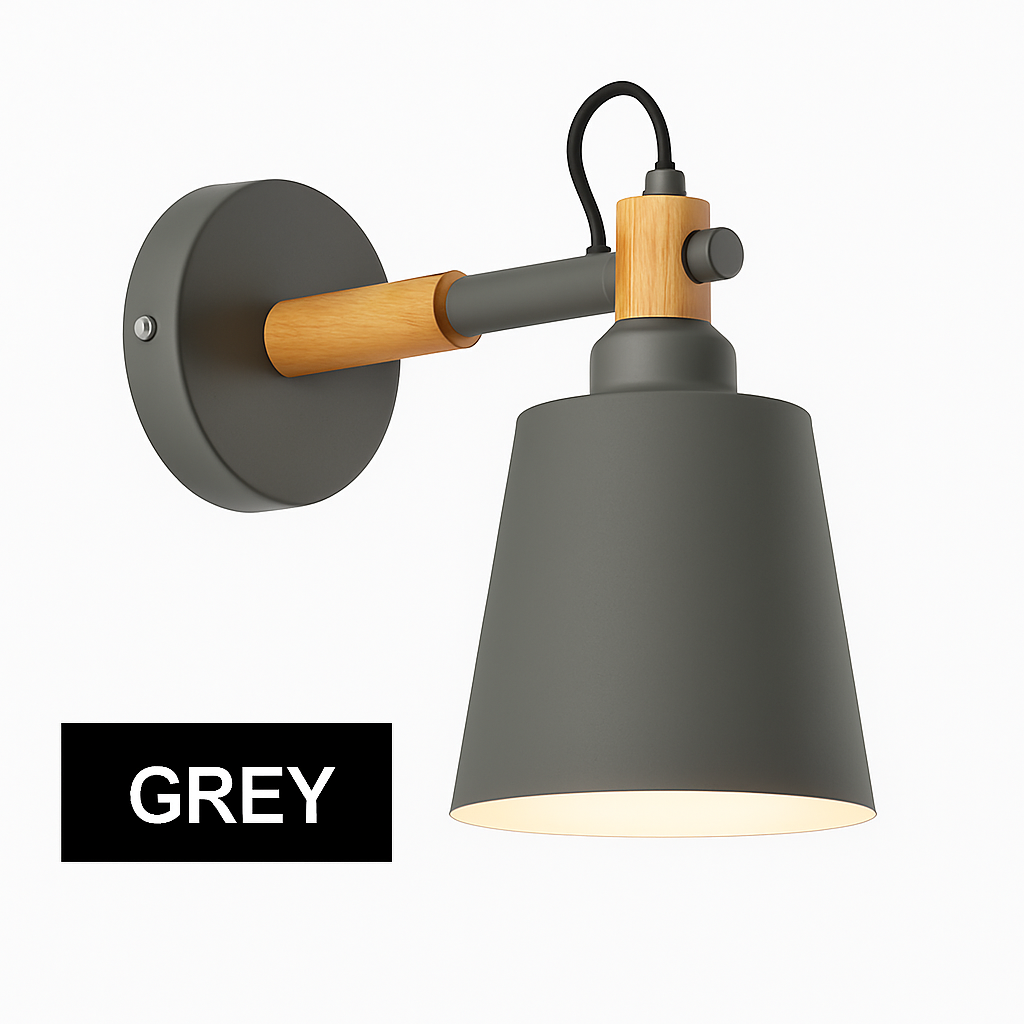 Wandlamp LED van hout en metaal Nordic