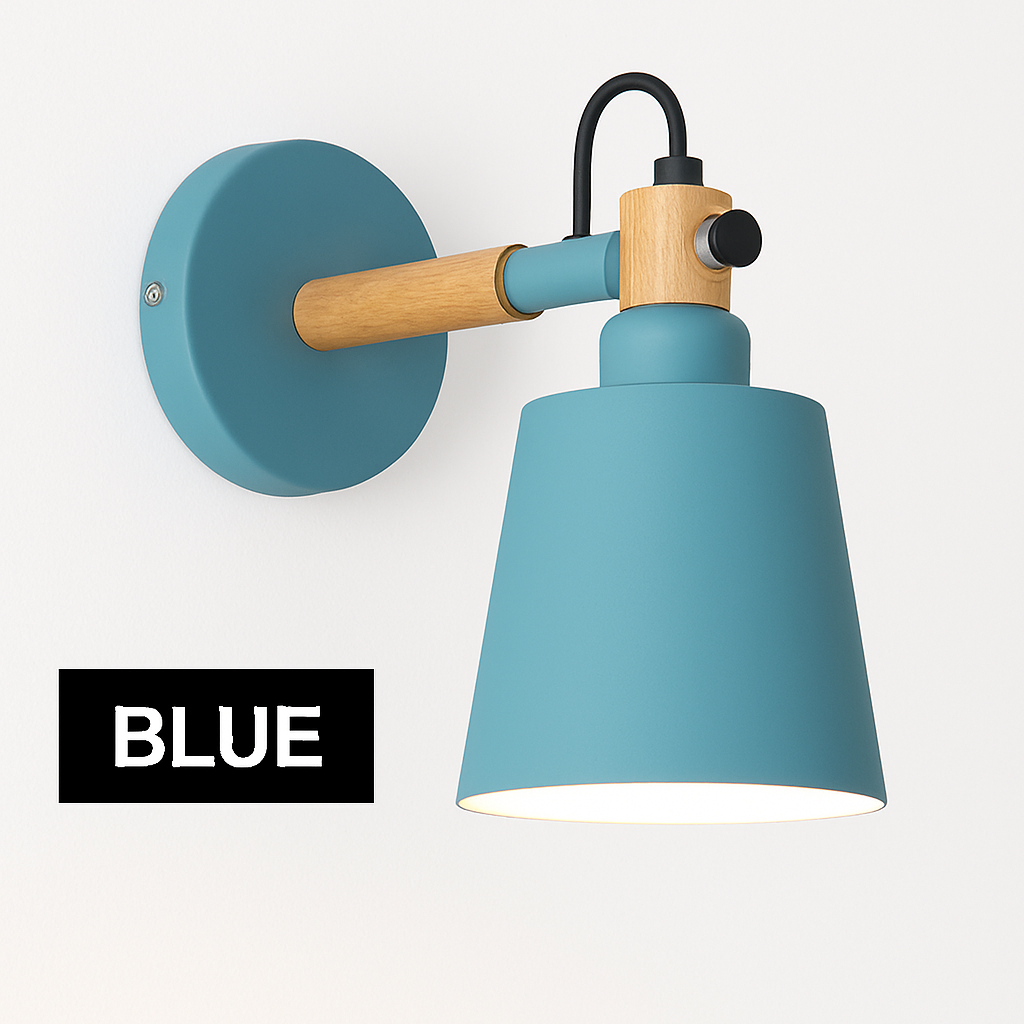 Wandlamp LED van hout en metaal Nordic