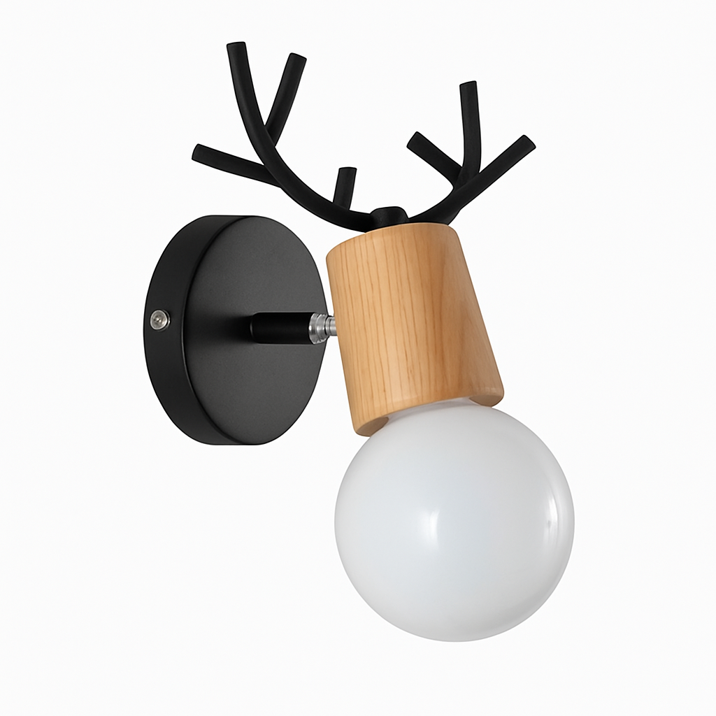 LED wandlamp in de vorm van een hert van hout Novelty