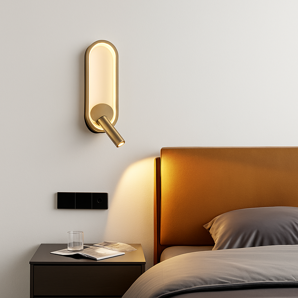 LED Wandlamp Leeslamp voor Slaapkamer Hotel Hoofdbord Nacht Boeklamp Rotatie Nachtkastje met Binnen LED Boeklicht 90-260V