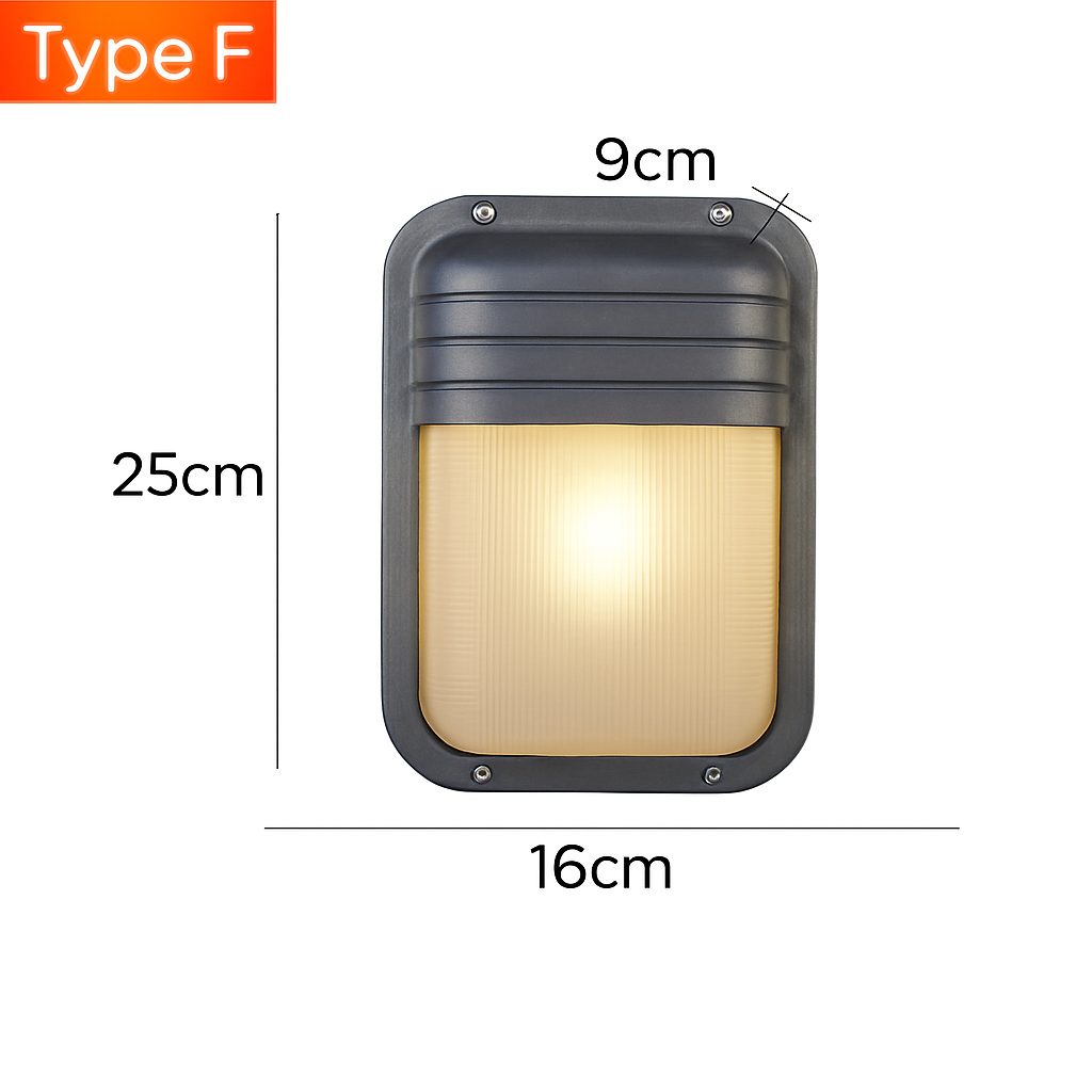 Buiten LED Wandlamp E27 Industrieel Vintage IP65 Waterdicht Glas