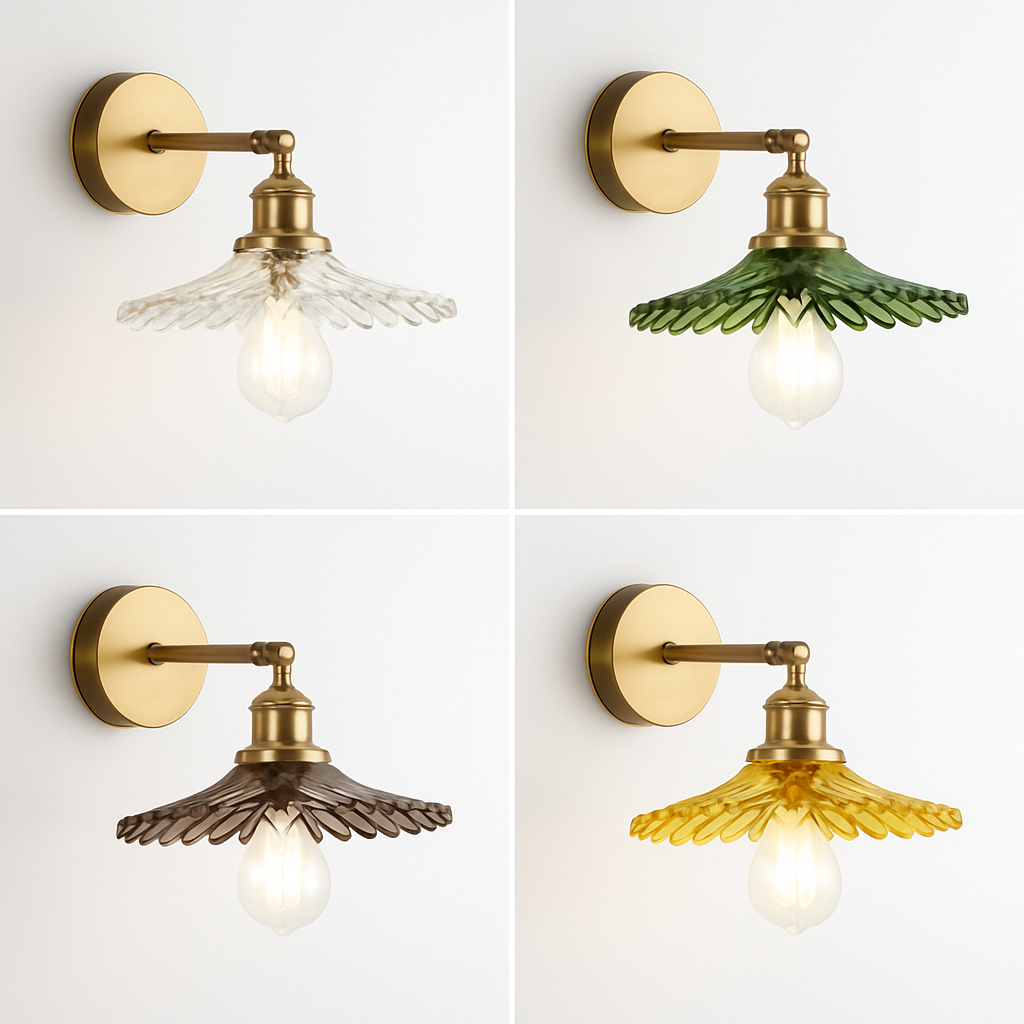 Vintage Wandlamp in Messing