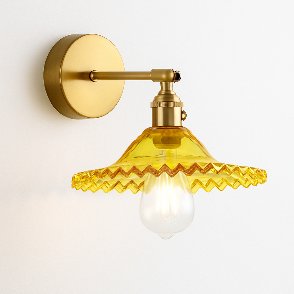 Vintage Wandlamp in Messing