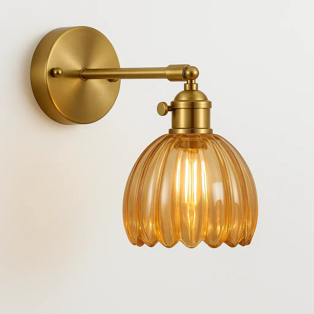 Skanto | Retro Wandlamp met Tulpen Glazen Schaduw | Vintage Stijl
