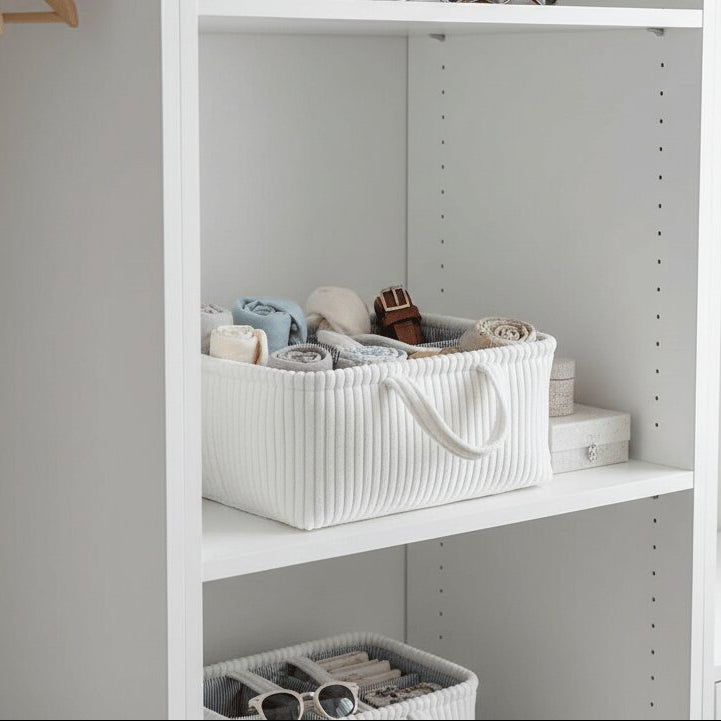 Opbergmand met vakken | Organizer mand met handvatten | Ordnalia