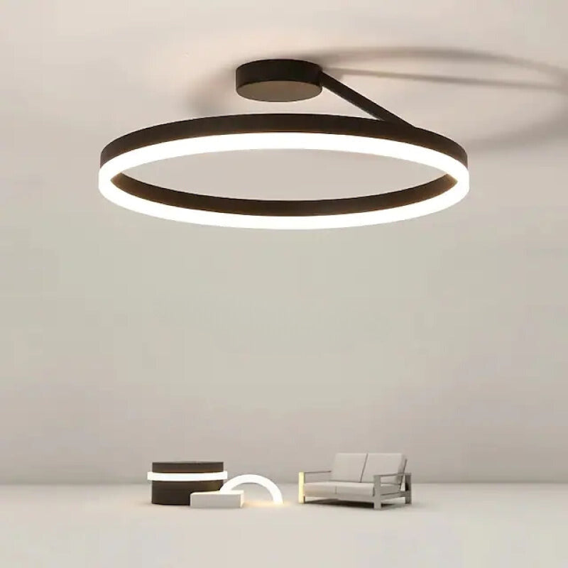 Arisha Plafondlamp Ring Modern LED Zwart/Wit Woonkamer Gang Metaal
