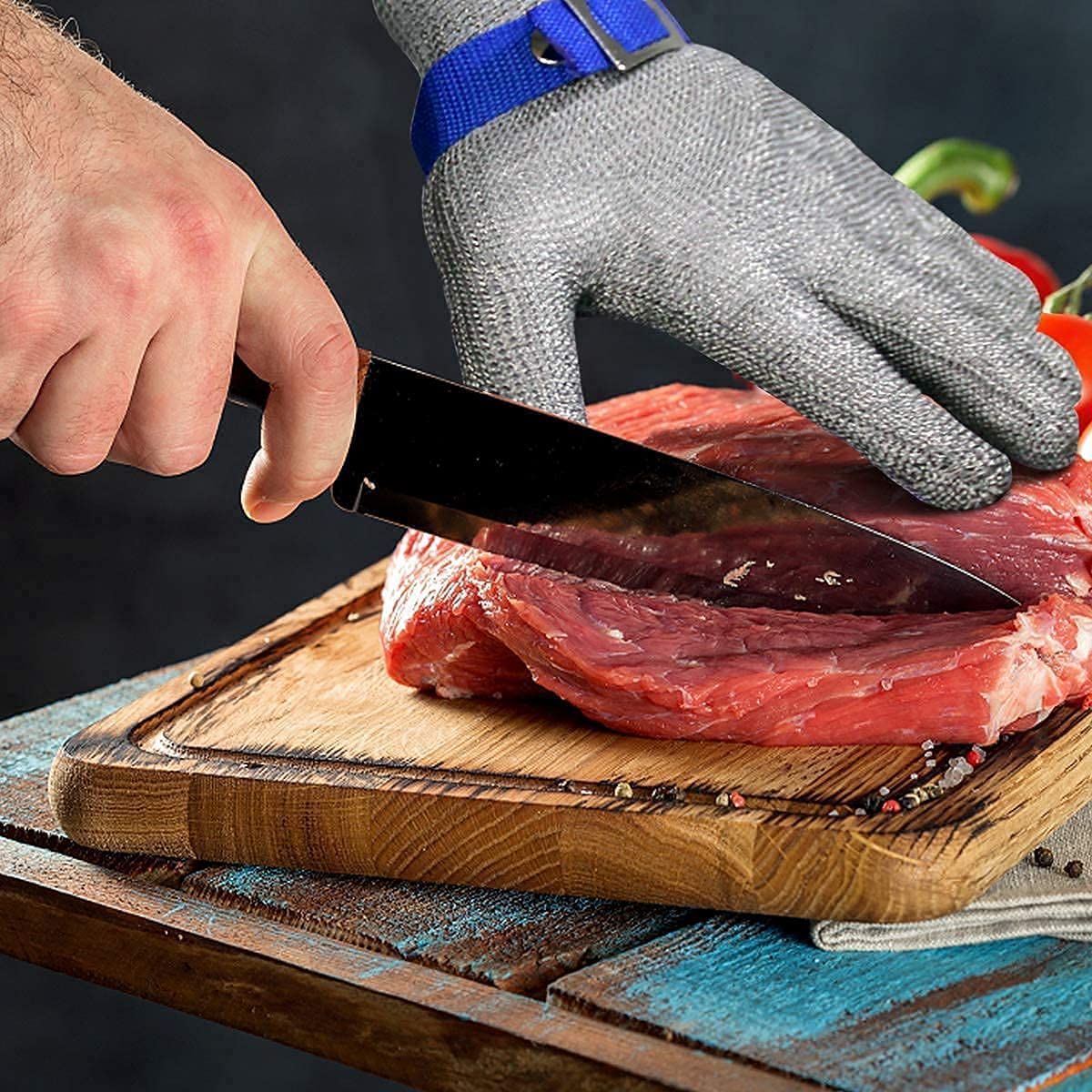 Snijbestendige RVS Handschoen voor Keuken Vleesverwerking en Oesters