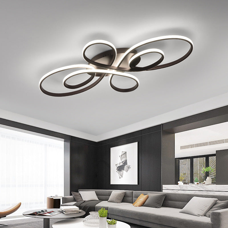 Brisa Moderne LED Multi Ringen Plafondlamp, Bruin/Wit