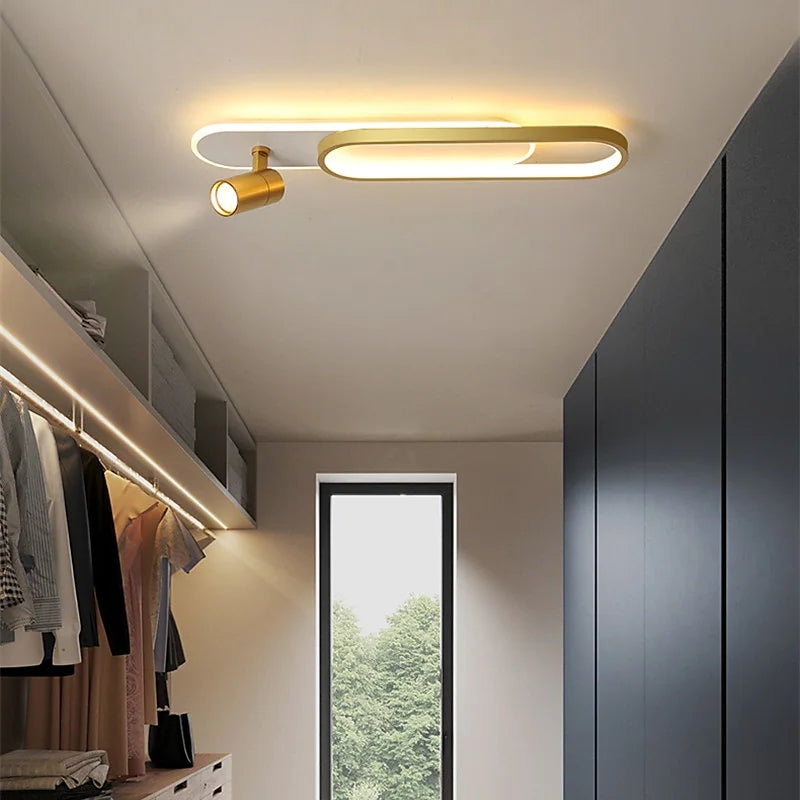 Aim Moderne Plafondlamp Spot, Zwart/Goud